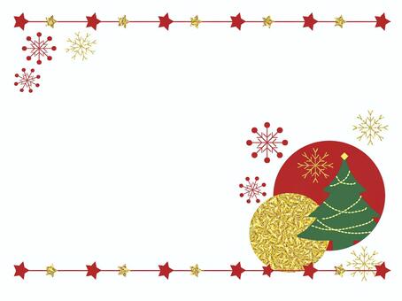 Christmas frame red and gold, , JPG and PNG