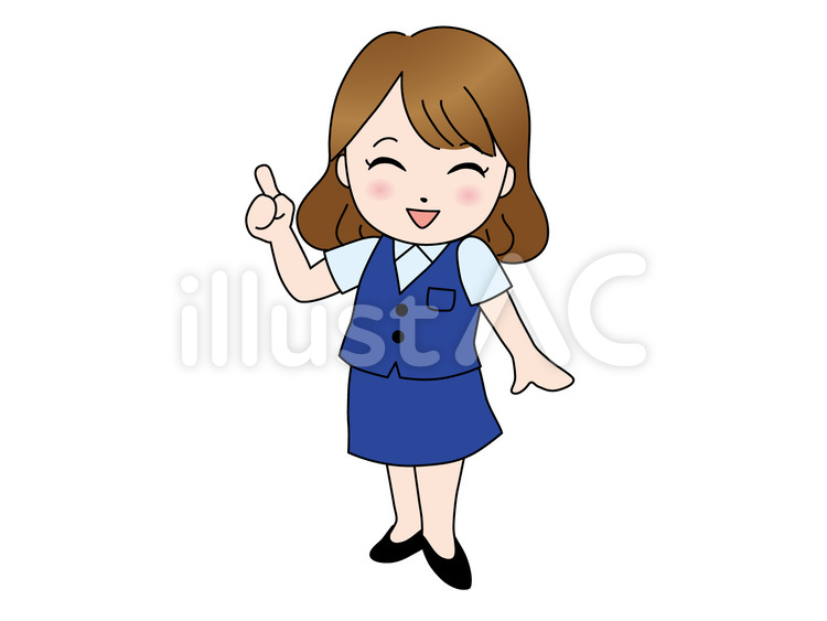 笑顔で指をさす女性 女性,女,紹介のイラスト素材