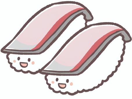 美味しい料理。食べ物のはまちのお寿司 寿司,はまち,魚,魚介,海鮮,和食,お米,酢飯,ご飯,料理のイラスト素材