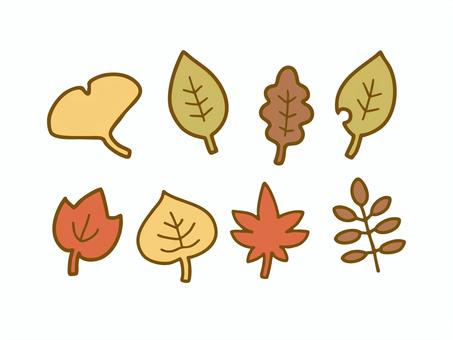 Illustration, outono, folhas, folhas caídas, 