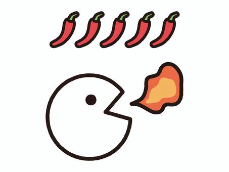 アイコン_激辛 アイコン,顔,辛い,叫ぶ,激辛,炎,火,唐辛子,食べ物,香辛料のイラスト素材
