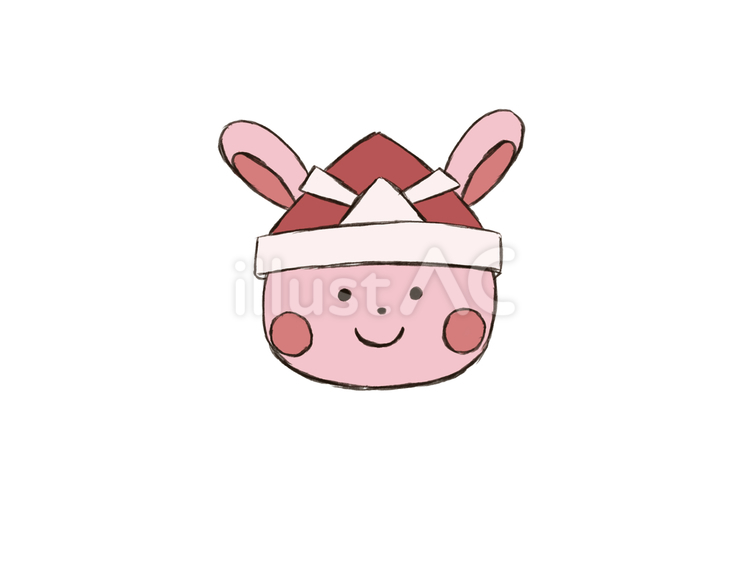 兜を被ったウサギ ウサギ,兜,被るのイラスト素材