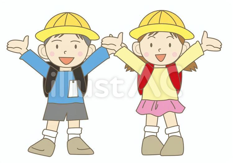 入学式・男の子と女の子・B 入学式,入学,4月のイラスト素材