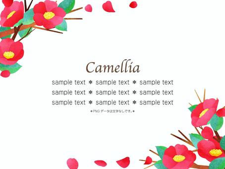 Side decoration of petals and camellia Vermilion, , JPG, PNG and AI