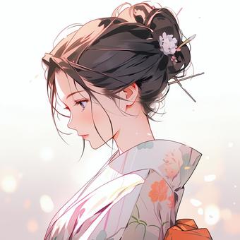 着物を着た女性