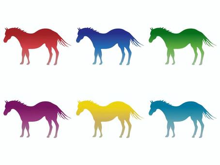 十二支　午　グラデーションイラスト 和柄,和風,日本,日本文化,japan,馬,午,正月,十二支のイラスト素材