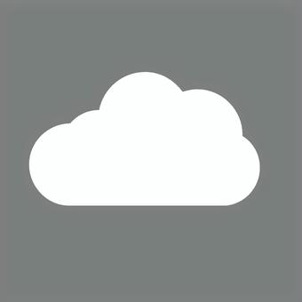 お天気マーク白抜きグレー アイコン,曇り,雲,天気,マーク,グレー,白抜きのイラスト素材