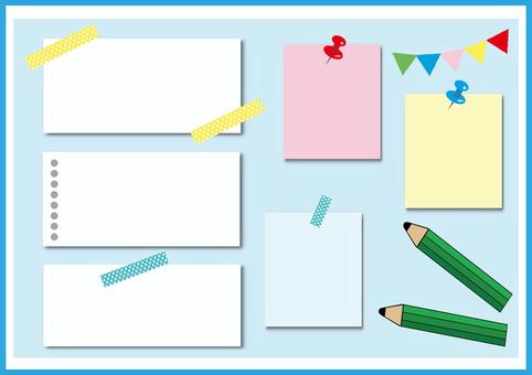 画鋲メモフレーム 画鋲メモフレーム 画鋲,フレーム,メモ,ガーランド,鉛筆,筆記用具,コルクボード,マスキングテープ,押しピン,ラベルのイラスト素材