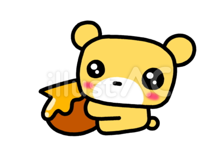 はちみつクマ　黄 クマ,はちみつ,動物のイラスト素材