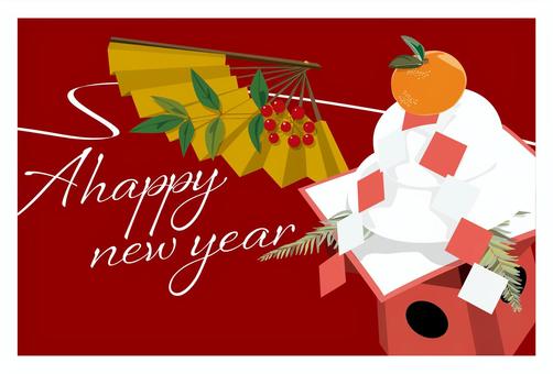 New Year's cards, New Year's cards, JPG, PNG and AI New Year's cards, New Year's cards, new year's cards, lunar month, kagami cake, JPG, PNG and AI