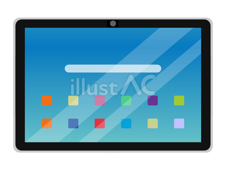 アイコンが表示されたタブレット タブレット,アイコン,デジタルのイラスト素材