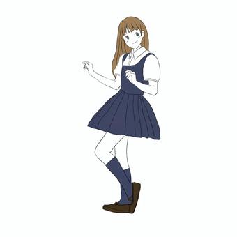 ワンピースの女の子 ワンピース,ファッション,人物,服,女性,オシャレ,可愛い,流行,デザイン,アパレルのイラスト素材