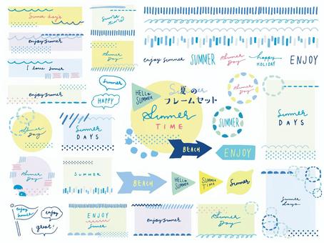 Polka dot and striped summer frameset, headline, summer, frame, JPG, PNG and AI