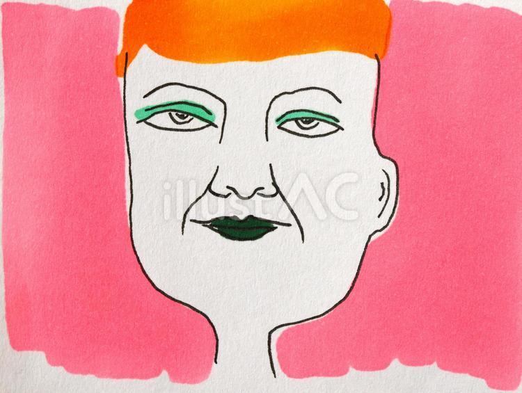 化粧をした中年女性 中年,女性,顔のイラスト素材