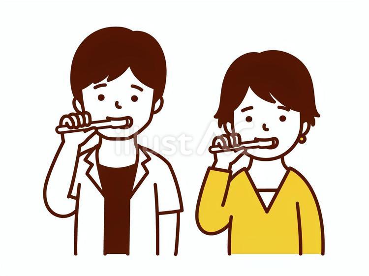 歯磨きする人 歯磨き,長袖,シャツのイラスト素材