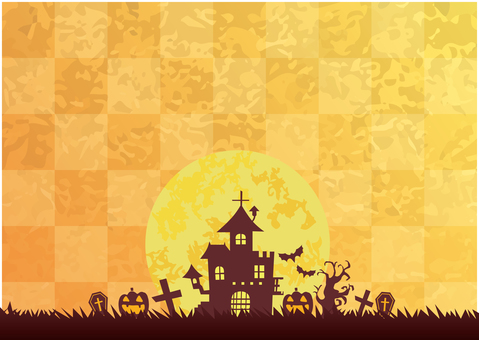 秋のハロウィン背景 秋,ハロウィン,かぼちゃ,ハロウィーン,祭り,おばけ,城,妖怪,恐怖,イベントのイラスト素材