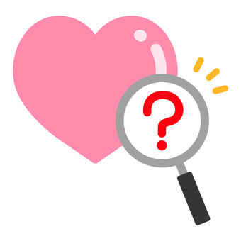 ハートとはてなのルーペ ハート,はてな,ルーペ,メンタル,疑問,精神科,気持ち,心,健康,問題のイラスト素材