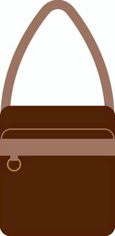 ショルダースクバ＿茶 スクールバッグ,カバン,学校,高校,中学,通学,肩掛けのイラスト素材