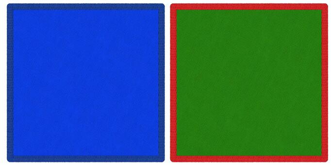 Illustration, pedestal, patch, four corners, 