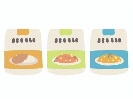Illustration, retort, rice, kari, 