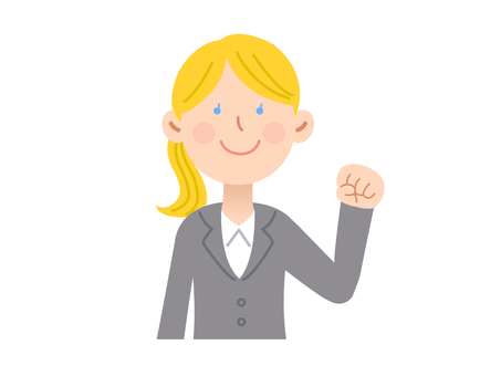 外国人会社員女性_ガッツポーズ 人物,外国人,海外,通訳,英語,英会話,アメリカ人,会話,ネイティブ,グローバルのイラスト素材