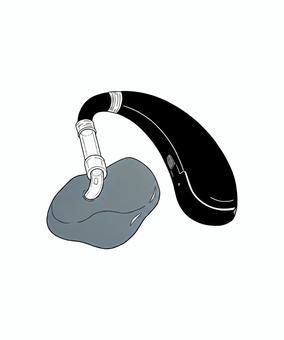 耳かけ型補聴器のイラスト