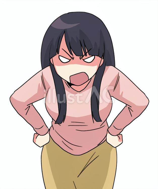 怒る女性 怒る,叱る,人物のイラスト素材