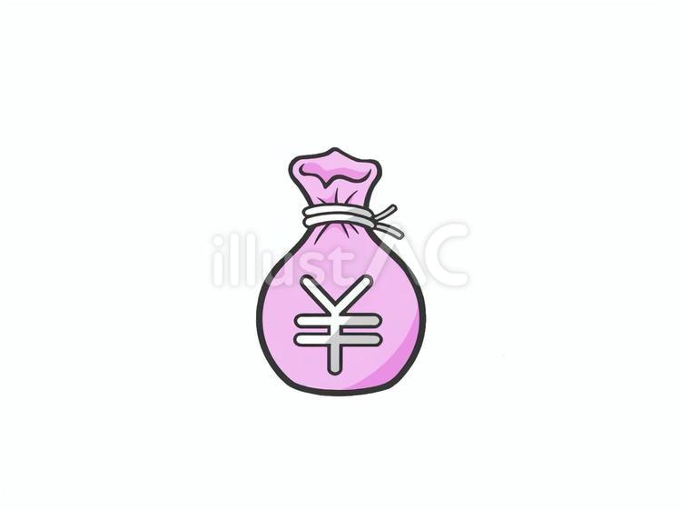 お金(マネー)をイメージする袋のアイコン 袋,紐,マークのイラスト素材