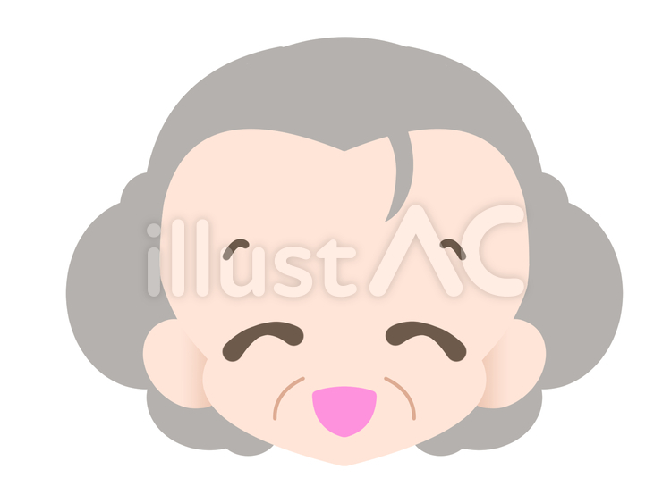 おばあさん-笑う20181028 おばあさん,顔,笑うのイラスト素材