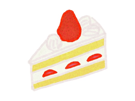 ショートケーキ ショートケーキ,ケーキ,スイーツ,デザート,可愛い,いちご,クレヨン風,手書きのイラスト素材