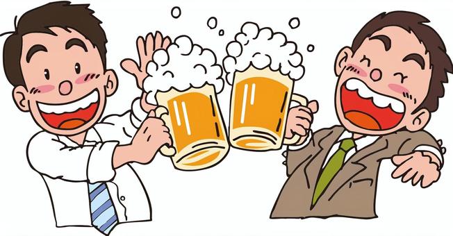 乾杯0001 乾杯0001 乾杯,ビール,ジョッキ,飲み会,ビアガーデンのイラスト素材