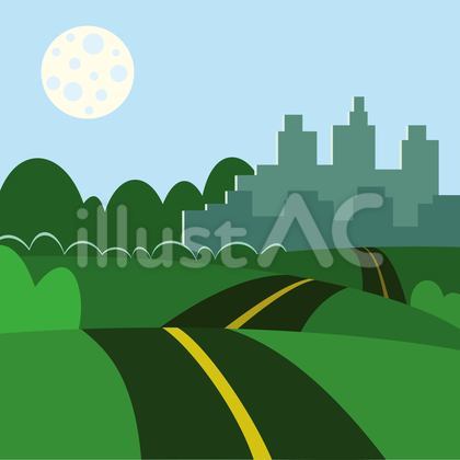 満月 都会 道路 クレーター