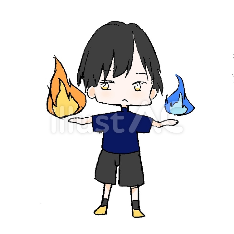 必殺技 必殺技,男の子,炎のイラスト素材