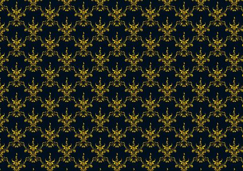 アラベスク風のパターン背景ゴールド① アラベスク,エレガント,背景,クラシック,葉,アンティーク,壁紙,グラフィック,洋風,欧風のイラスト素材