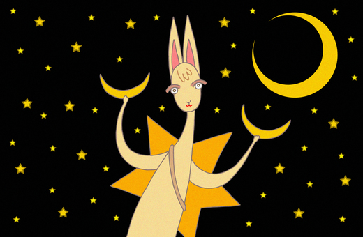 三日月と星と猫 三日月と星と猫 猫,三日月,きらきら星,星,星空,夜,動物,メルヘン,ファンタジー,キャラクターのイラスト素材