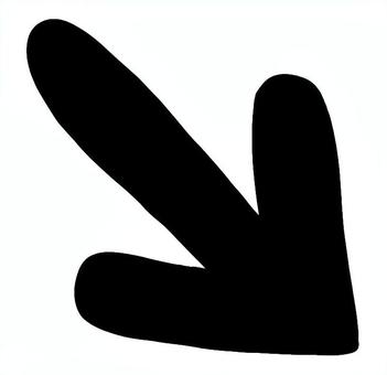 矢印斜め下黒 矢印斜め下黒 斜め,矢印,下,右,案内,ここ,こちら,あちら,あっち,こっちのイラスト素材