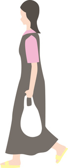 歩行者女性　 歩行者,歩く,若いのイラスト素材