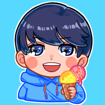 アイスを持つ男の子(アイコン用イラスト)