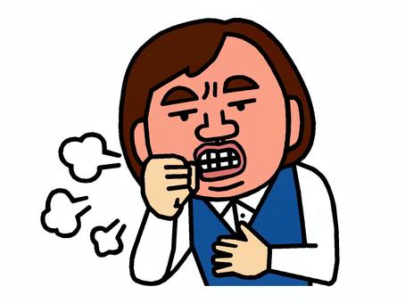 咳 咳,細菌,ウイルス,感染,風邪,病気,喘息,人物,女性,社会人のイラスト素材