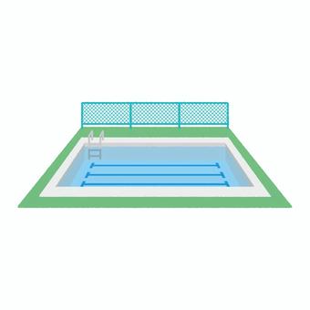 学校のプール 学校のプール プール,水泳,体育授業のイラスト素材