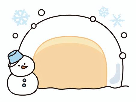 雪だるまとかまくら かまくら,雪,雪だるま,積雪,結晶,氷,雪遊び,遊び,イベント,雪像のイラスト素材