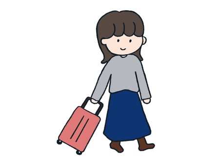 Woman walking with a suitcase, JPG and PNG Woman walking with a suitcase, suitcase, carry bag, a trip, JPG and PNG