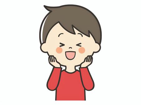 喜ぶ男の子 幸せ,嬉しい,喜び,感謝,ありがとう,感動,感激,笑顔,男の子,子供のイラスト素材