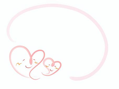 Simple frame of snuggling pair hearts, , JPG and PNG