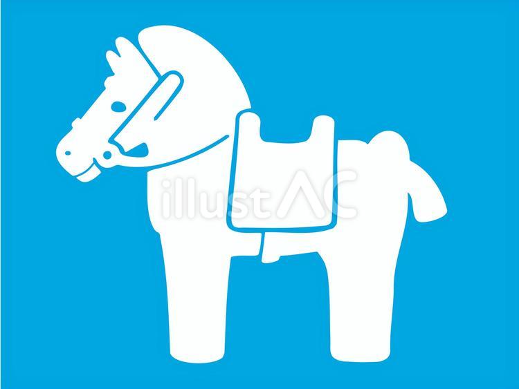 はにわのお馬 埴輪,馬,馬具のイラスト素材