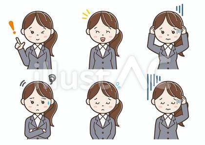 女性イラスト表情06