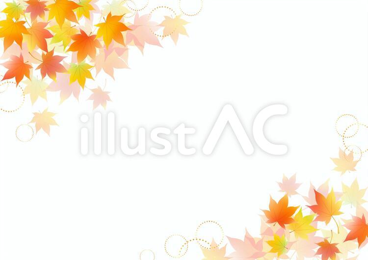 秋イメージ素材2 秋,フレーム,紅葉のイラスト素材