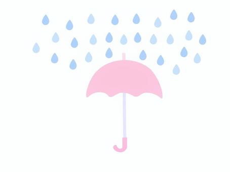 傘(雨ふり)8 傘,園児傘,幼児用傘,ピンク,6月,梅雨,レイングッズ,可愛い,シンプル,通学のイラスト素材