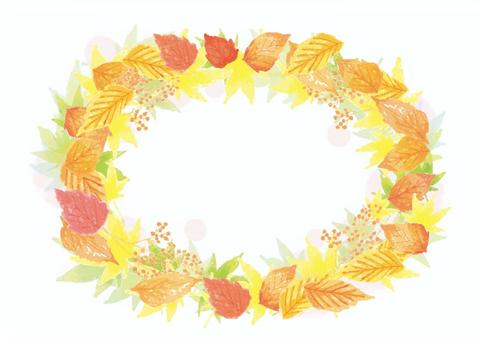 もみじ_フレーム33A もみじ,秋,フレーム,背景,水彩のイラスト素材