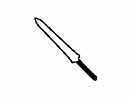 ドット絵風のブロードソードの白黒アイコン ブロードソード,長剣,武器,剣,刃物,装備,武装,rpg,ファンタジー,両刃のイラスト素材